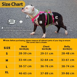 Huntboo Escape Proof Dog Harness Medium, Anti-Pull Dog Harness with Handle, Breathable, Adjustable Dog Harness Small Dog, Reflective Harnesses for Large Dogs Outdoor, Walking, Training (Rose red, M)