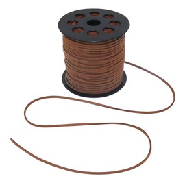 Tenn Well Leather String, 100 Yards 2.6mm Flat Suede Cord, Faux Leather Cord for Jewelry Making, Necklaces, Bracelets, Dream Catchers and DIY Crafts (Brown)