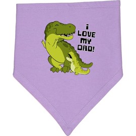 inktastic I Love My Dad with Baby and Daddy Tyranasaurus Rex Baby Bandana Bib Lavender and Pink 3af84