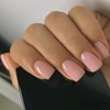 Pink Short Fake Nail, Short Shiny Pure Pink Manicure False