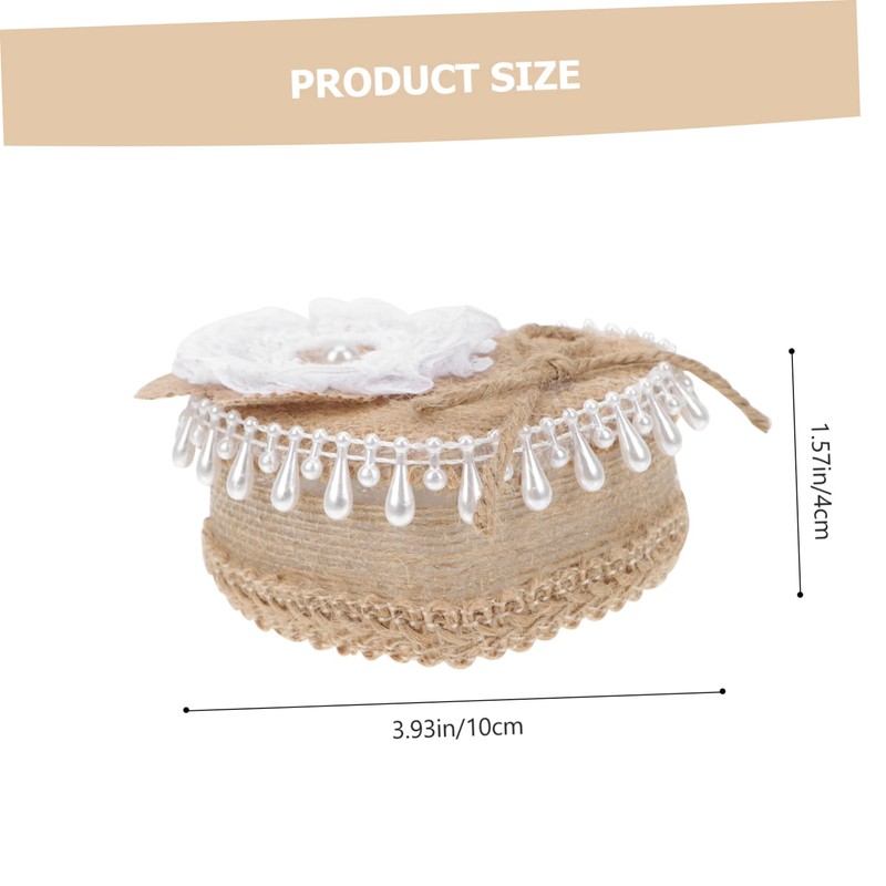 SHOWERORO Heart Shaped Ring Pillow Decorative Jewelry Box for Earrings