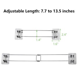 yarlung 2 Pack RV Shower Corner Storage Bar, Adjustable Stainless Steel Rod Rail for Camper Corner Shelves Securing Toiletries, Bathroom Shower Accessory for Inside Travel Trailer