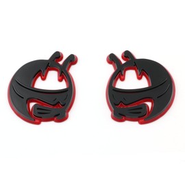Pair New Custom BEE Head Emblems Compatible with Challenger Charger Badge Scat Pack (Black Red)