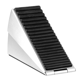 QWORK Adjustable Stainless Steel Door Stopper with Rubber Tip, Waterproof, Rust-Proof, Non-Slip Door Wedge, Suitable for Commercial and Residential Use