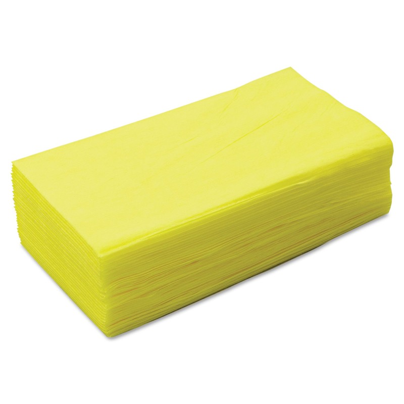 SOS Supply 24" x 24" Nonwoven Treated Yellow Dust Cloths