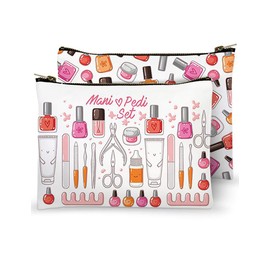 Mariasch Studios Zippered Cotton Cosmetic Bag - Mani Pedi Set