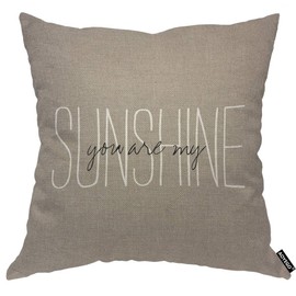AOYEGO You are My Sunshine Throw Pillow Cover Quote Grain Modern Phrase Inspirational Words Luxury Pillow Case 18x18 Inch Decorative Men Women Room Cushion Cover for Home Couch Bed