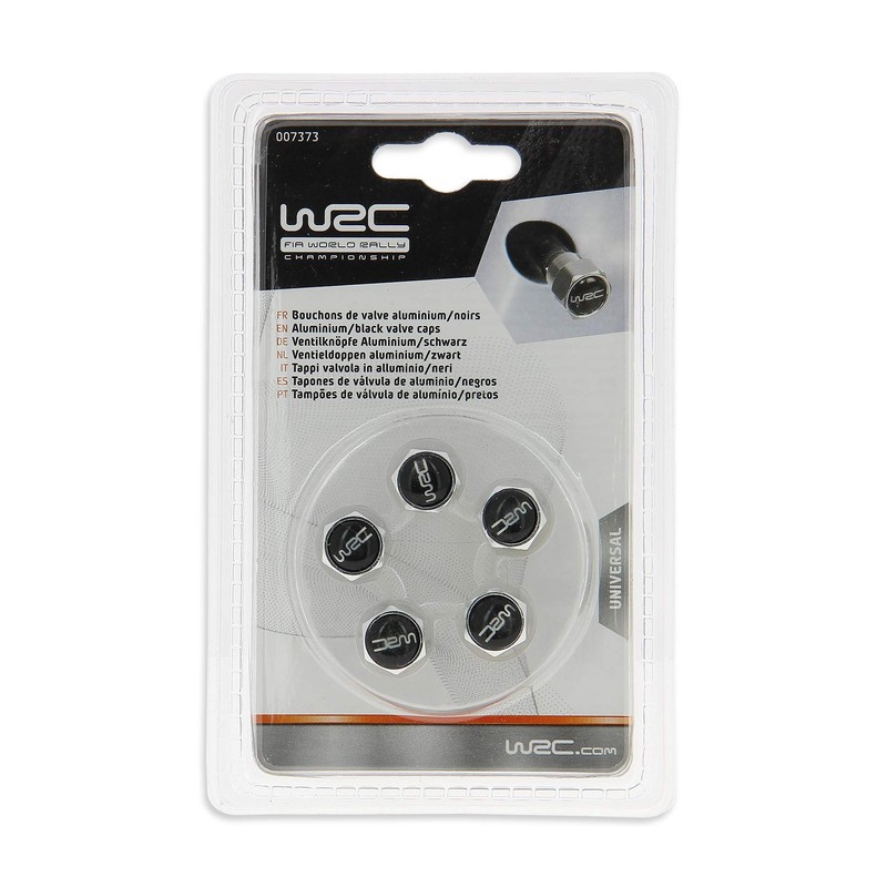 WRC 73249 Valve Caps, Aluminium, Black, Set of 5