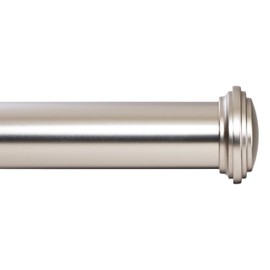 Ivilon Window Curtain Rod Decorative End Cap Design, 1 Inch Rod, 28 to 48 Inch. Satin Nickel