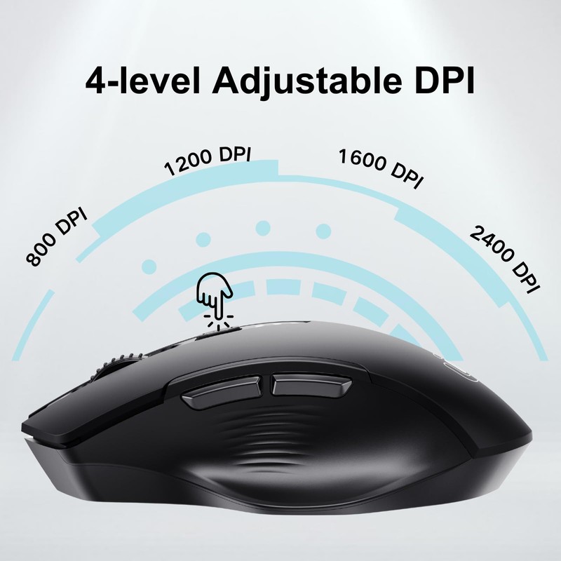 Uineer Wireless Mouse,Upgraded 2.4GHz Rechargeable (Battery Level Visible) Ergonomic Computer