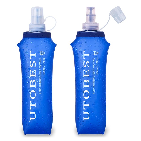 UTOBEST Flexible Drinking Bottle, Foldable Running Water Bottles, Soft Bottle