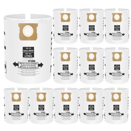 BIHARNT 12 Pack VF2005 Vacuum Bags Compatible with Shop Vac Bags 10-14 Gallon, Type F 90662 9066200 ; Type I 90672 9067200,High Efficiency Disposable Fine Dust Collection Vacuum Filter Bags