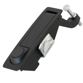 Southco C2 Series Powder Coated Zinc Alloy Adjustable Lever Hand Operated Compression Latch with Raised Trigger, Non-Locking, 0.20" Thick, 0.91"-1.81" Grip Range, Black