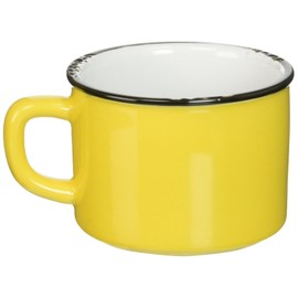 Abbott Collection Enamel Look Stoneware Cappucino Cup, Yellow