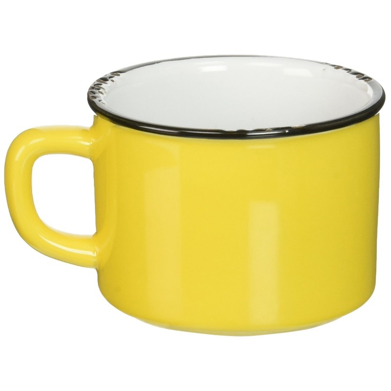 Abbott Collection Enamel Look Stoneware Cappucino Cup, Yellow