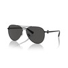 COACH Women's HC7128 Aviator Sunglasses, Shiny Black/Grey Solid, 58 mm