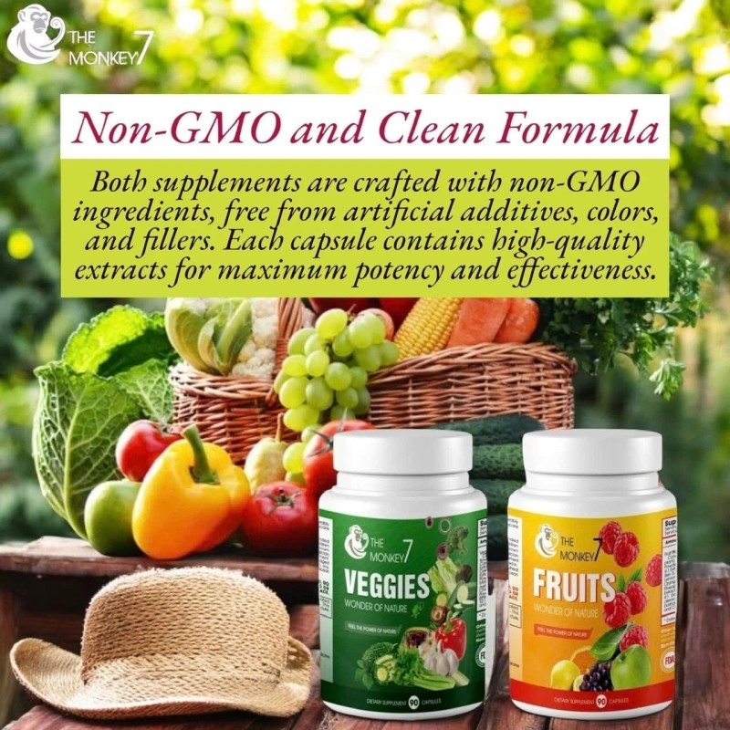 The Monkey 7 Fruits and Veggies Supplement 180 Fruit and