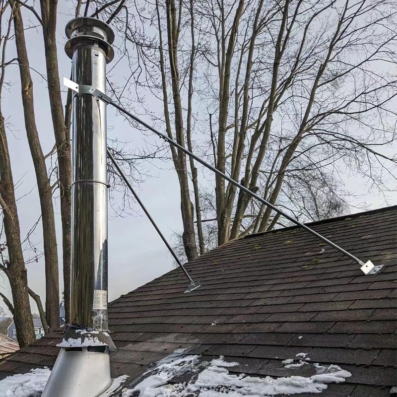 QGKPL 6DP-XRB DuraPlus 10"" Extended Chimney Roof Bracket, Stainless Steel