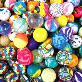 HiFEN® Colorful Rubber Bouncy Balls Assorted Designed Party Bag Fillers & Stocking Favor High Bouncing Jet Ball For Kids