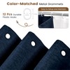 BTTN Navy Blue 3 in 1 Linen Textured Shower Curtain