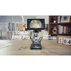 TOMLOV DM9 Pro 7" HDMI Digital Microscope 1200X with IPS Screen Coin Microscope