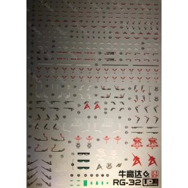 Unbranded EVO UV Reflective WaterSlide Upgraded Decal - For RG 1/144 RX-93 Nu - USA Seller