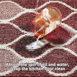 Villsure Kitchen Rugs and Mats, Non Skid Kitchen Runner Rug Absorbent Resist Dirt Kitchen Floor Mat Comfort Standing Mat Made of 100% Polypropylene Machine Washable,17.7"x29.5",Red