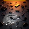 Black 10 in 1 USB Multi Charger Cables for Mobile