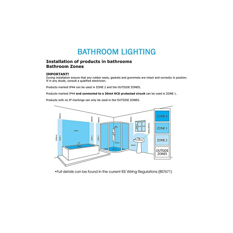 LITECRAFT Recessed Downlights Square Fixed IP65 Spotlights - (Polished Chrome,