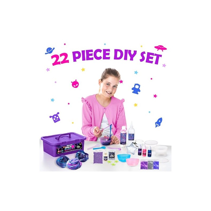 (Galaxy) - Original Stationery Mini Galaxy Slime Kit with Glow