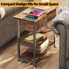 Flip Top Side Table with Hidden Charging Station - 12"D×21"W×26"H