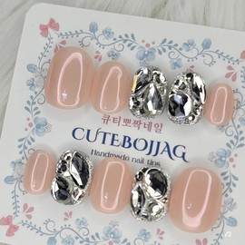 Pink beam full parts handmade nail tips - ballerina / 핑크빔 풀파츠 수제네일팁 - 발레리나