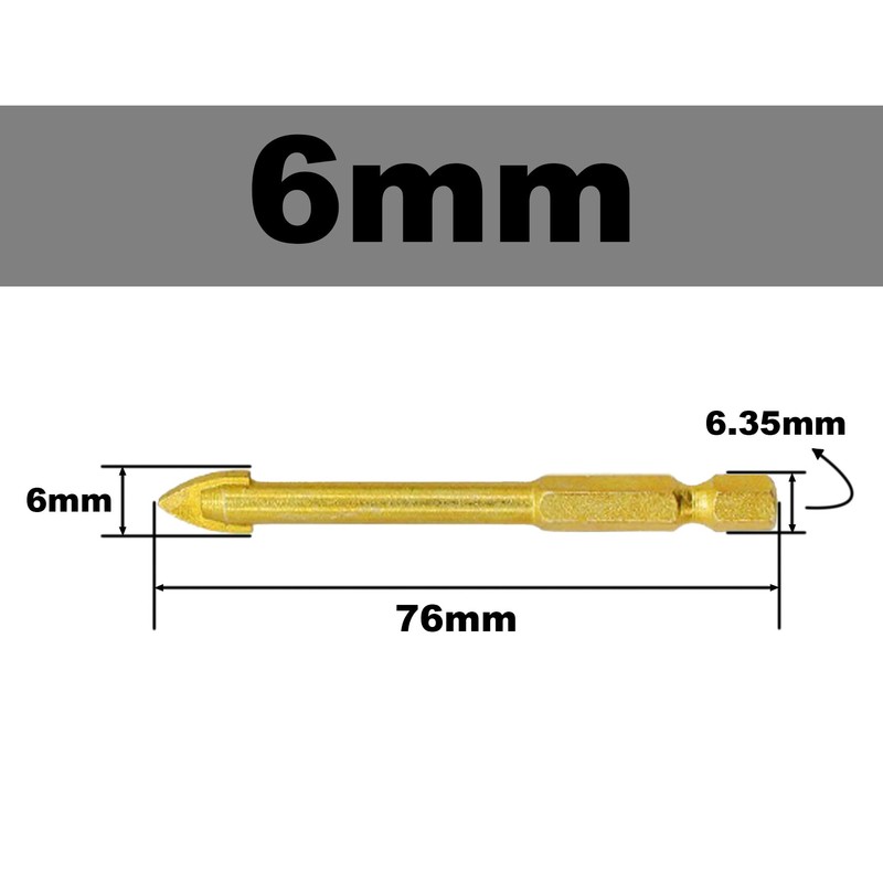 LEPEVNEY 6mm Tungsten Tile Drill Bits Carbide Drill Bit Glass