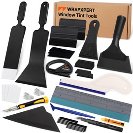 WRAPXPERT Window Tint Kit for Car Tint Tools Windshield Back Window Tinting Tools with Bulldozer Squeegee Scrubber Paddle, Film Cutter, Blade Scraper for Car Wrapping, Vinyl Film Installation