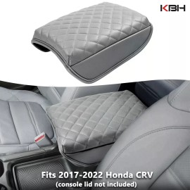 KBH Fits 2017-2022 Honda CRV Center Console Lid Armrest Leather Cover Pad Gray
