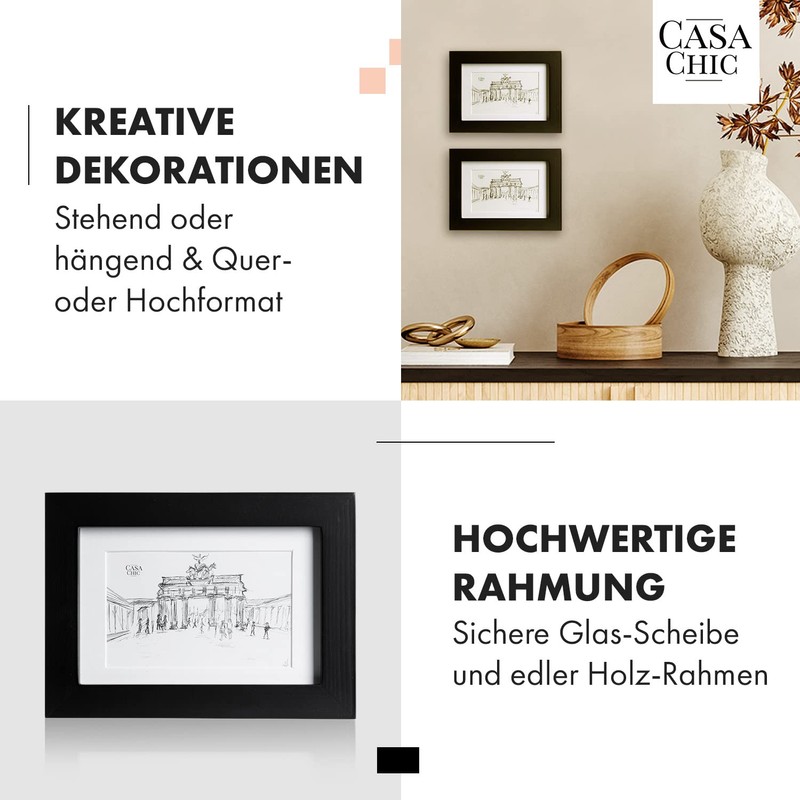 Classic by Casa Chic Picture Frame Black in Various Sizes