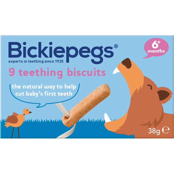 Bickiepegs Natural 9 Teething Biscuits for Babies , 38 gm (Packaging May Vary)