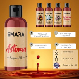 EMARA EMARA All Natural Floral Jamaican Lust Essential Oil for Diffusers, Skin Care, Aromatherapy Fragrance Oil, Organic Therapeutic Grade 4 fl oz