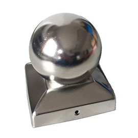 Sunload Post Cap Stainless Steel Square with Ball Pack of 2 (91 x 91 mm)