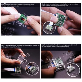 Jun-Saxifragelec 5MP 1080P Video Camera Module for Raspberry Pi 3 B+, Pi Zero W Camera with Housing and Flex Cable