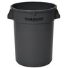 PRO SOURCE Heavy Duty Round Grey LLDPE Polyethylene Trash Can,