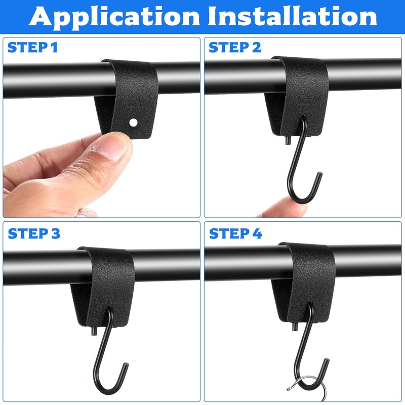 YiLUXmyyxgs 10 Sets S Hooks for Hanging, S-Hook with Leather