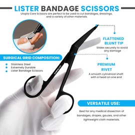 Utopia Care Utopia Care Medical Scissors, EMT and Trauma Shears, 7.5 Inches Stainless Steel Nursing and Surgical Scissors for Bandages, Black