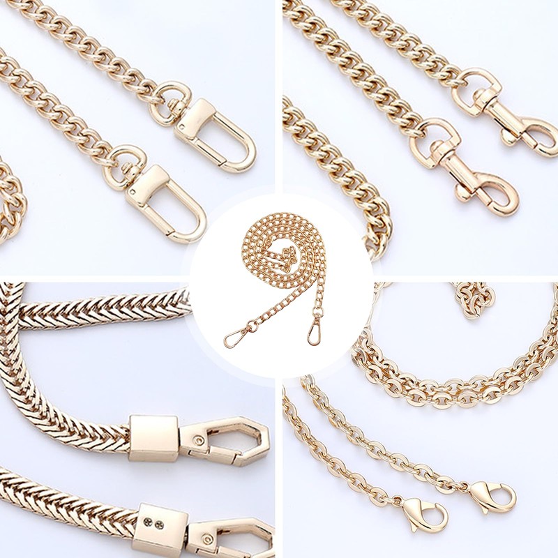 BLOOPIC 1PC Gold Wallet Chain Metal Shoulder Strap Replacement Bag