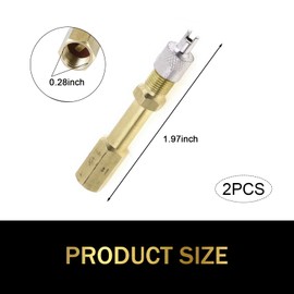 Ferianl 2PCS 50mm/1.97" Car Tire Valve Extension Adaptor, Brass Auto Air Tire Valve Stem Extender, Inflation Straight Bore, Universal for Vehicles, Trucks, RVs, Bike, Motorcycle and More