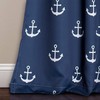 Lush Decor Darkening Window Curtain Set, Navy Anchor Print, 84"