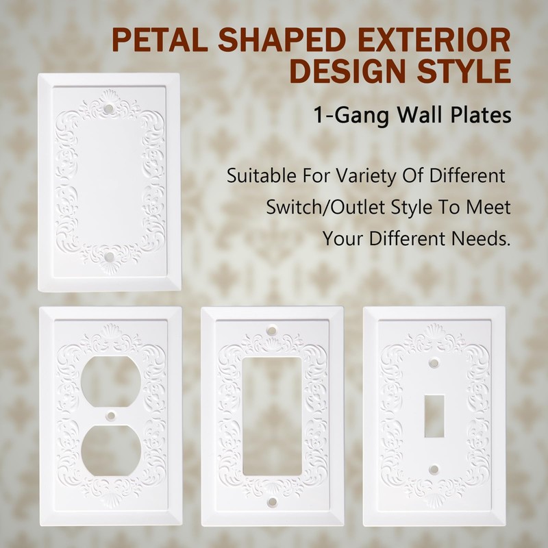 2 Pack Light Switch Cover Plate, Toggle Modern Decorative Outlet