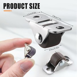 8 Pcs Mini Caster Wheels,0.5 Inch Rubber Anmute Small Rolling castors,Steel Top Plate Silent Castor Low Profile Wheel,Easy to install,with screws,for Appliances Trolley Luggage Furniture DIY Project
