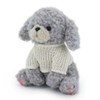 JamieCare 10'' Plush Dog Stuffed Animal with Knitted Sweater, Gray