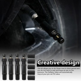 New DEARCOOL Adjustable Auto-Stop Tire Air Down Kit (10-30 PSI) for Offroad Enthusiasts Tire Deflator - Calibrated Valves with ±2PSI Accuracy